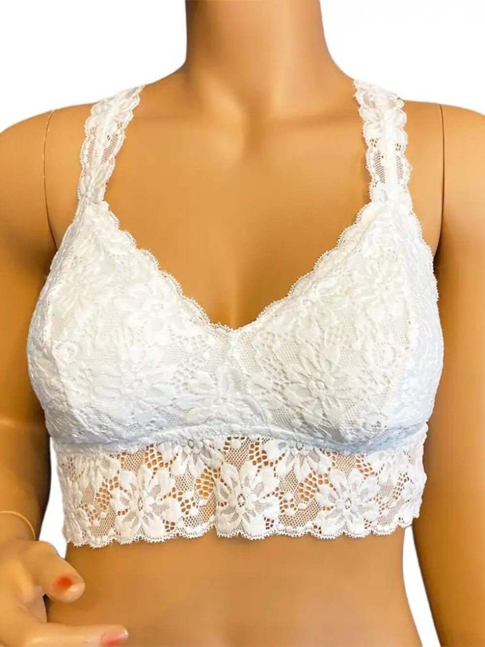Jenni by Jennifer Moore White Small Lace Racerback Bralette